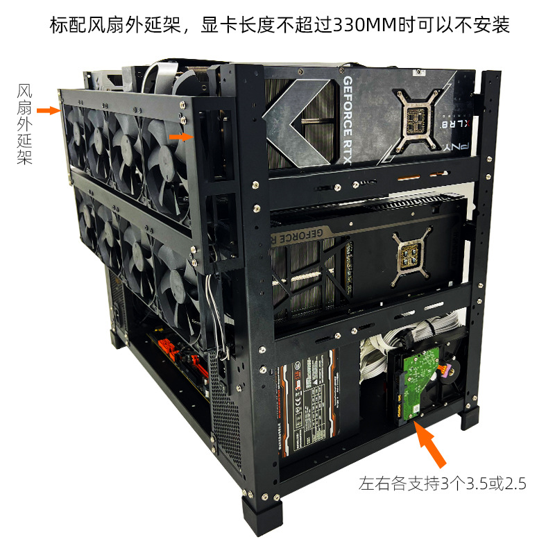 Modułowy, otwarty stojak na ka – Gpu Mining Rig Frame 8 Gpu recenzja i cena